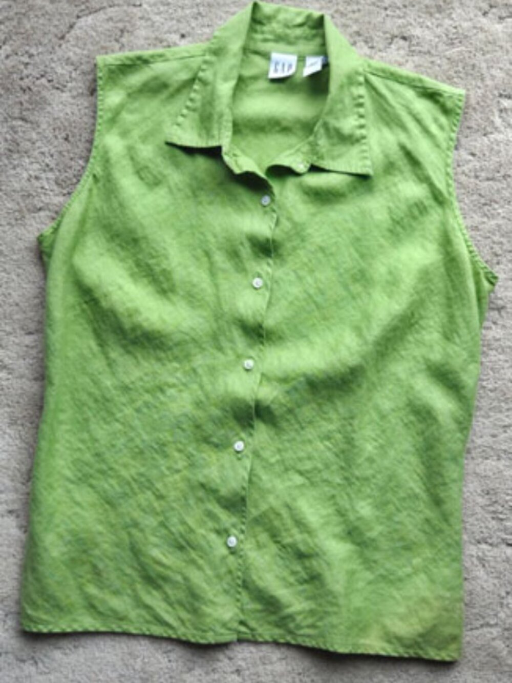Spring Green Linen Blouse